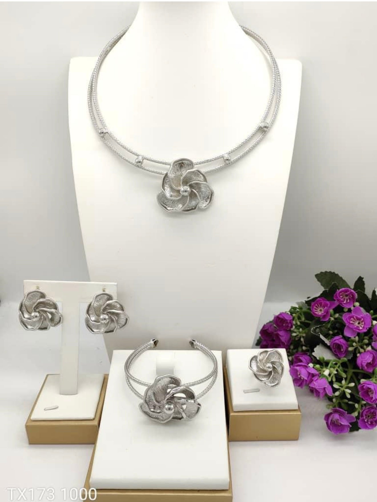 4pcs Silver Set