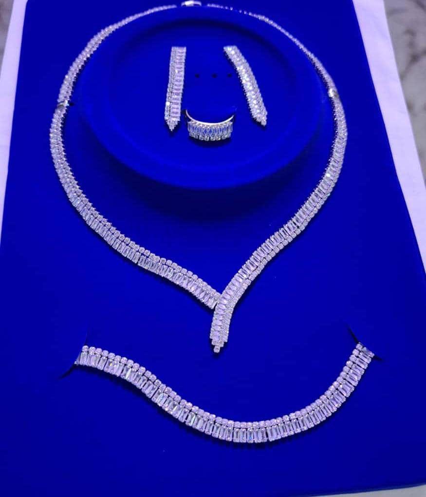 4pcs Silver Jewelry Set