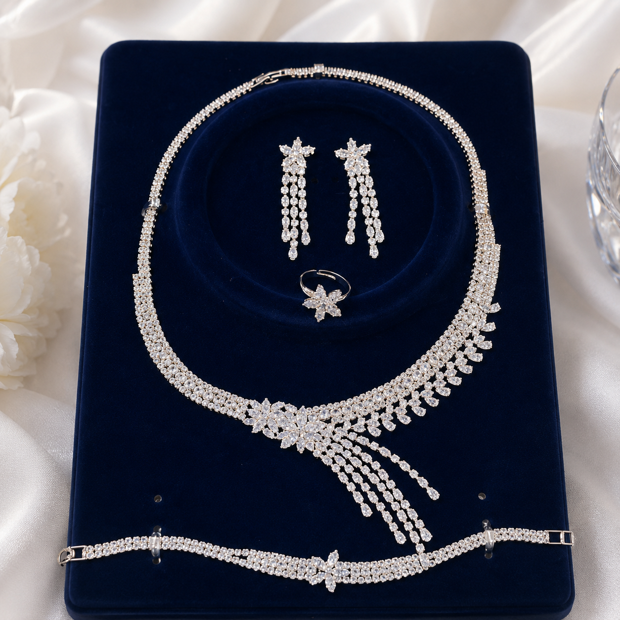 Silver Bridal Jewelry Set