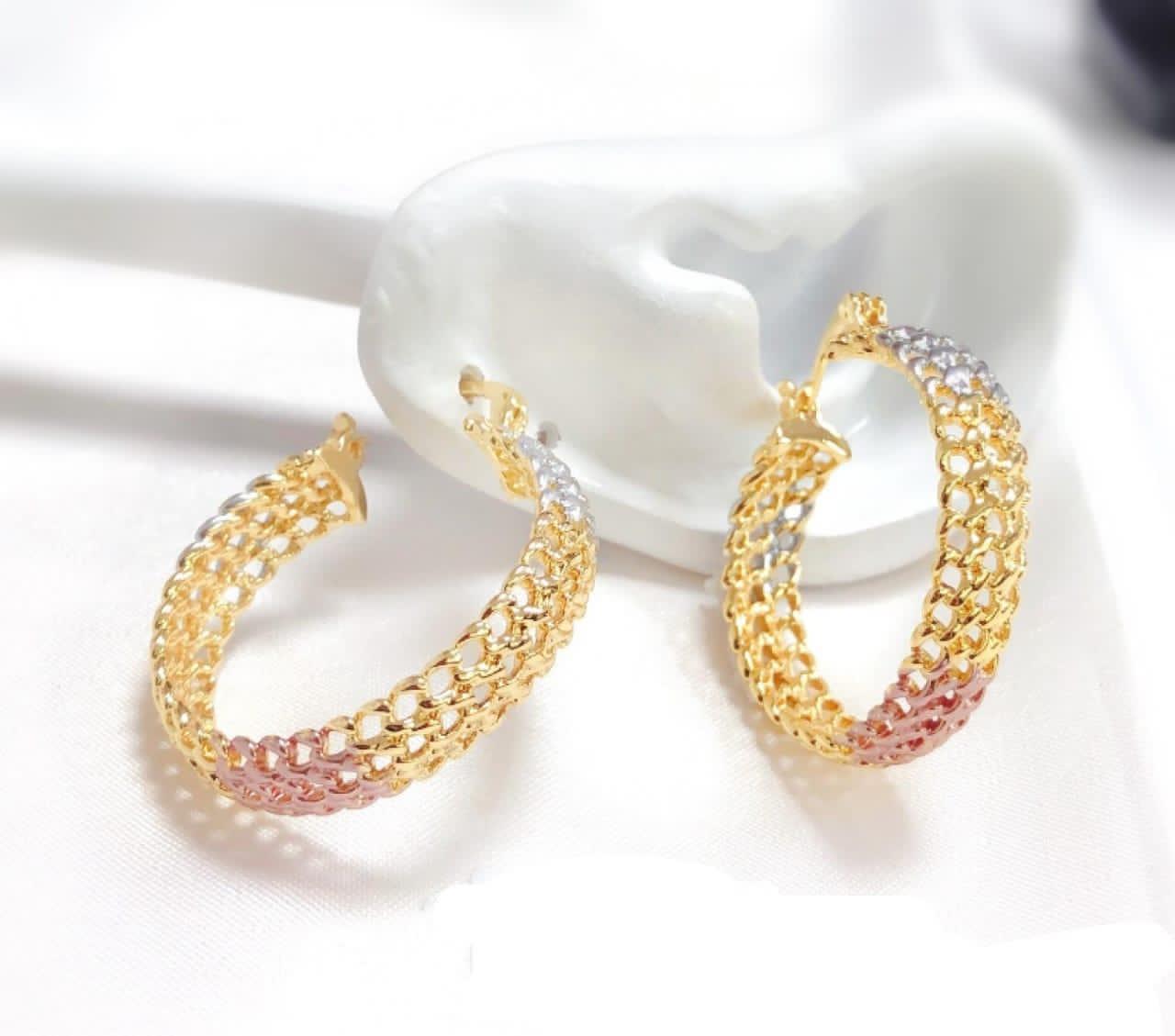 Royal Mesh Gold Earrings