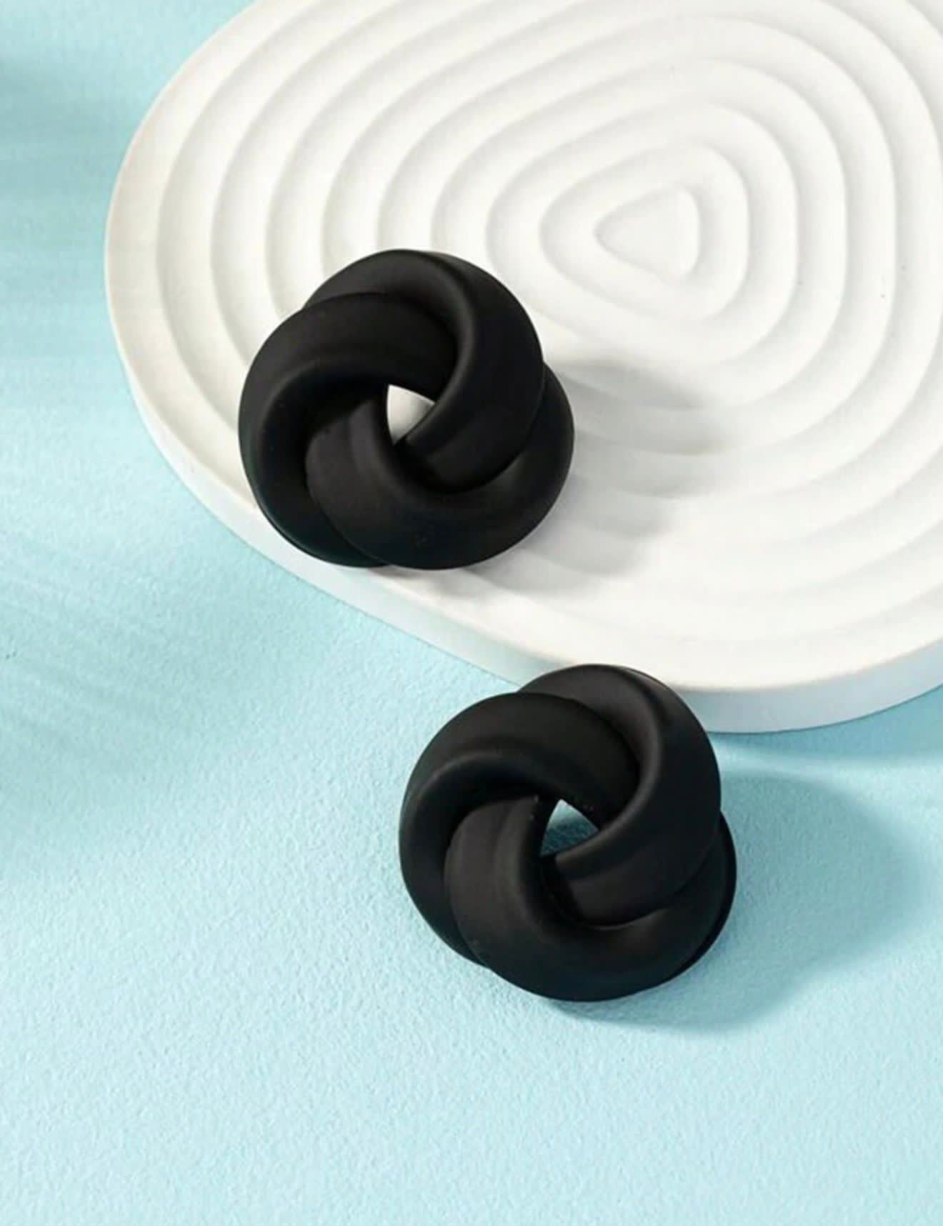 Black Rose Stud Earrings