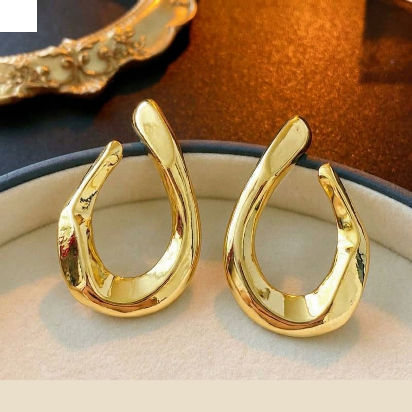 Gold Fluid Wave Earrings