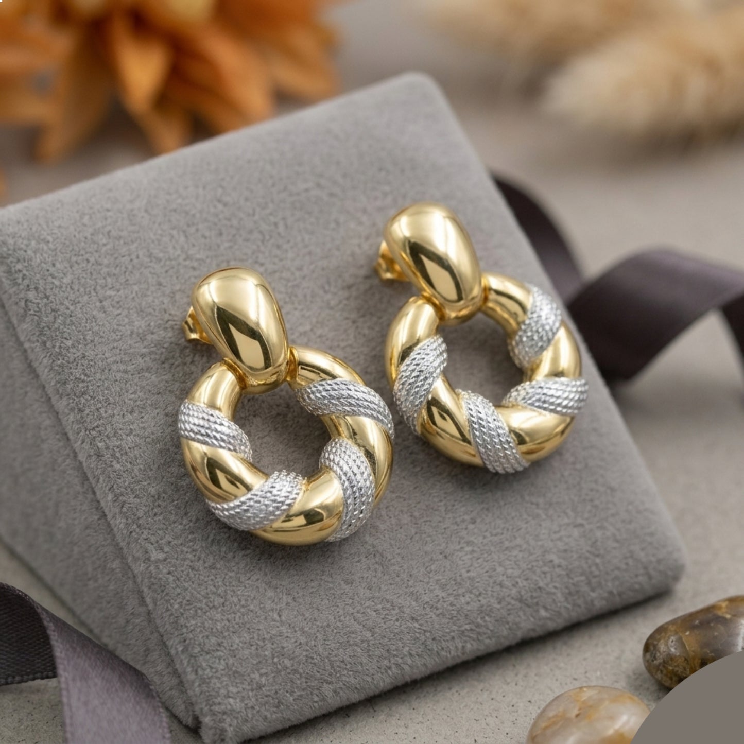Two-tone Twisted Earrings