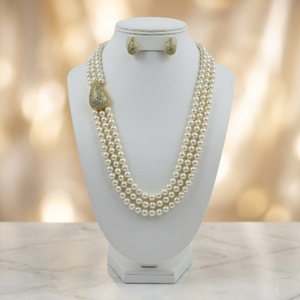 Swirl Stud and Pearl Blossom Set
