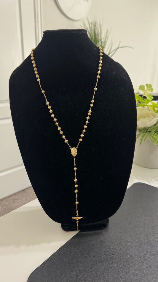 Gold Color Rosary Necklace