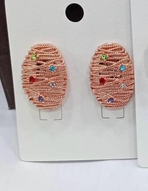 Rose Gold with multicolored stone Earrings