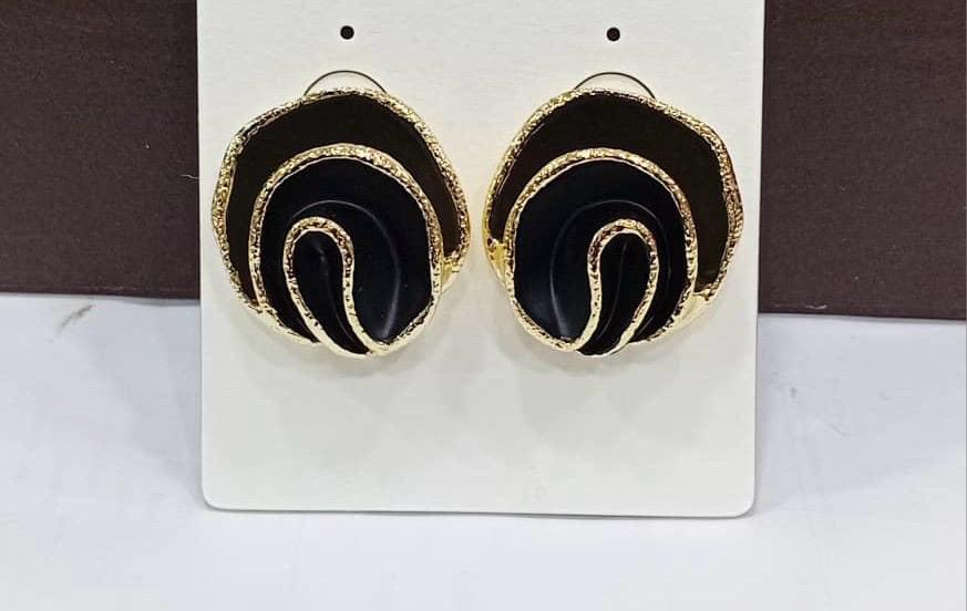 Matte Black Bold n Stud Earrings
