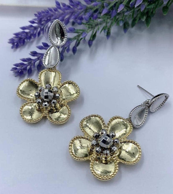 Silver n gold drop Earrings