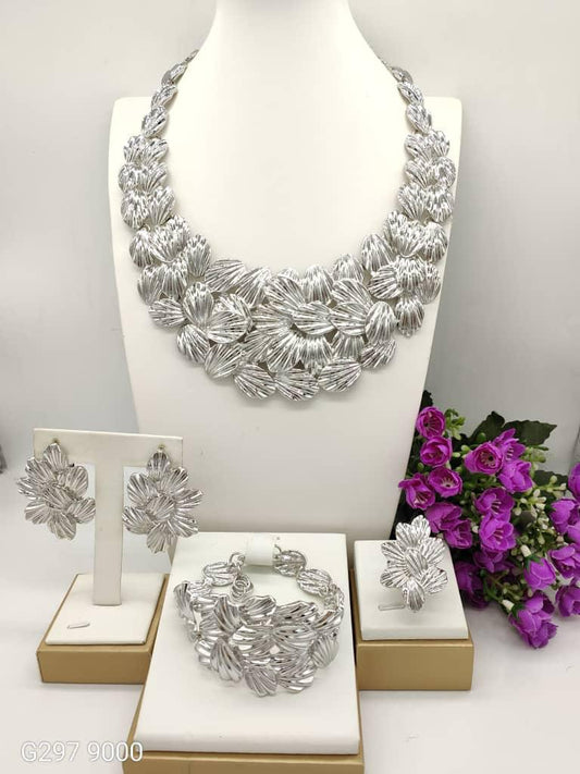 4pcs Silver Jewelry Set