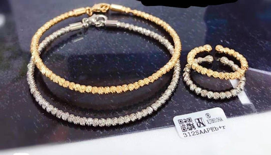 2pcs Gold n Silver Bangle n Ring Set