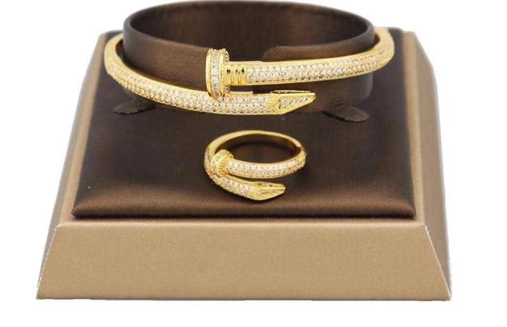 Gold Color Bangle n Ring Set