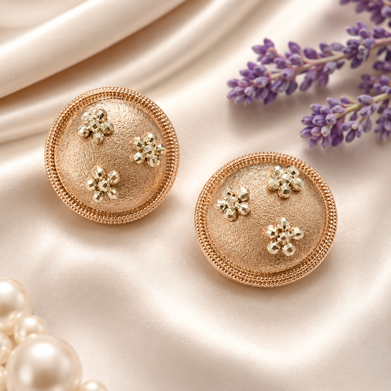 Button Royal Earrings