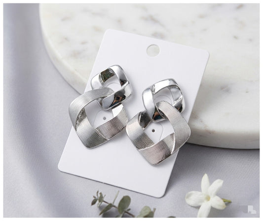 Interlock Silver Earrings