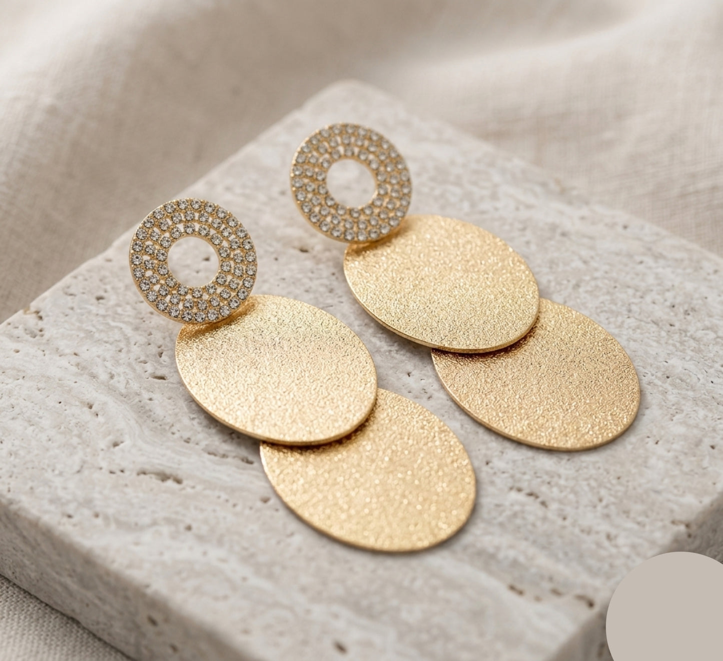 Gold Tiered Dangle Earrings