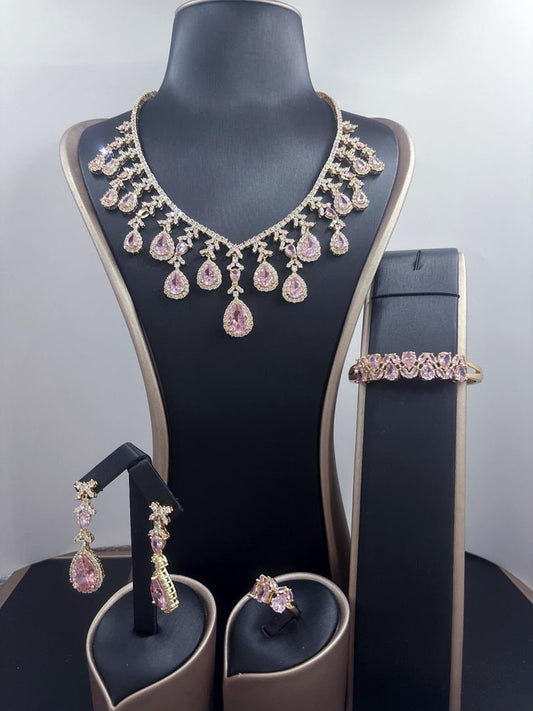 Rose Tear Drop Jewelry Set