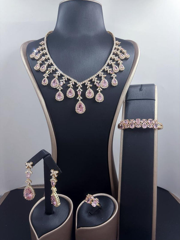 Rose Tear Drop Jewelry Set