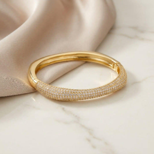 Gold Silver Stone Bangle