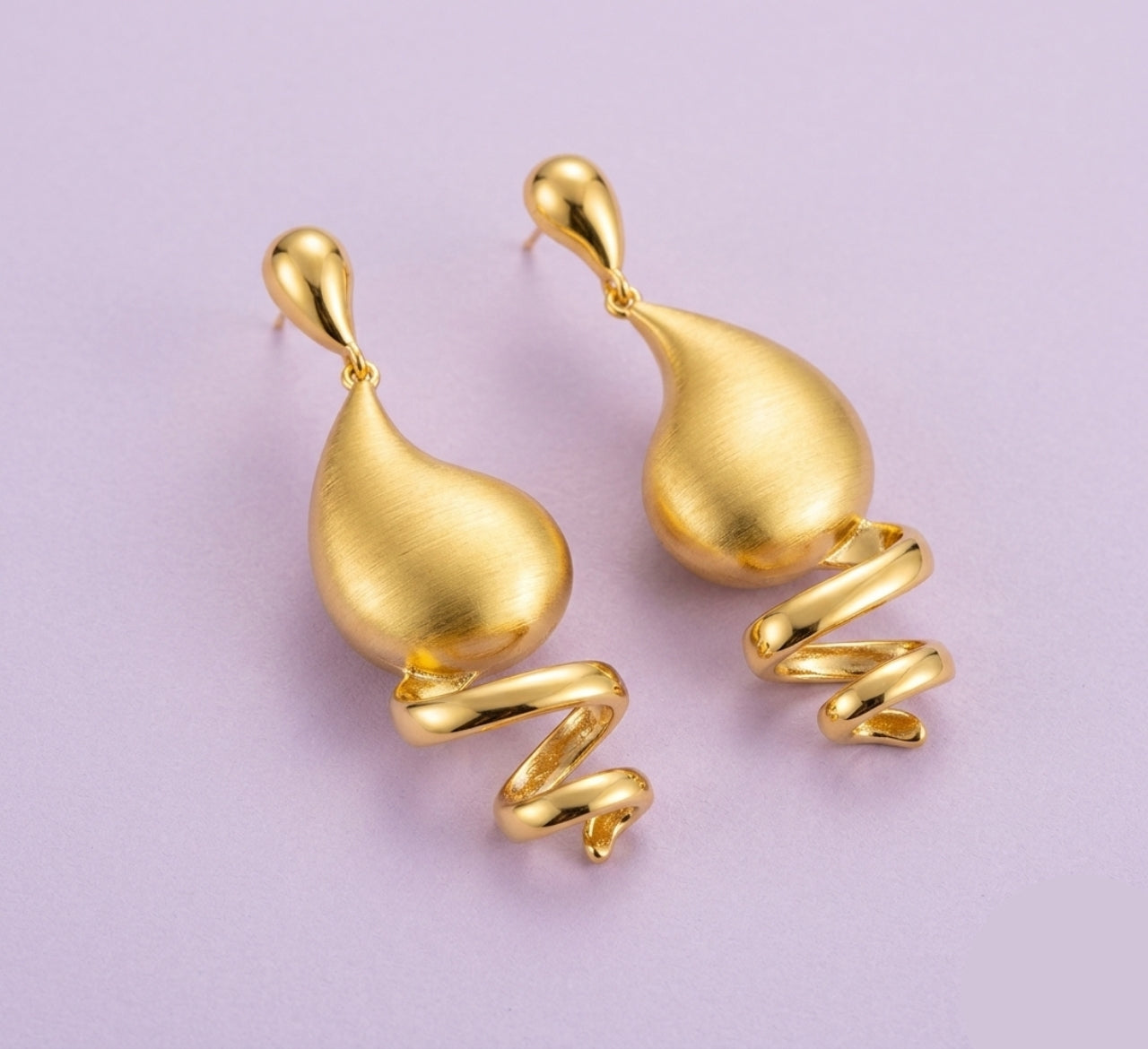 Gold Spiral Earrings