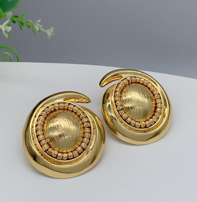 Golden Statement Stud Earrings