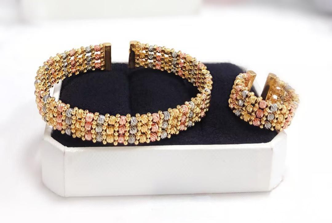 3tone Adjustable Bangle and Ring Combo