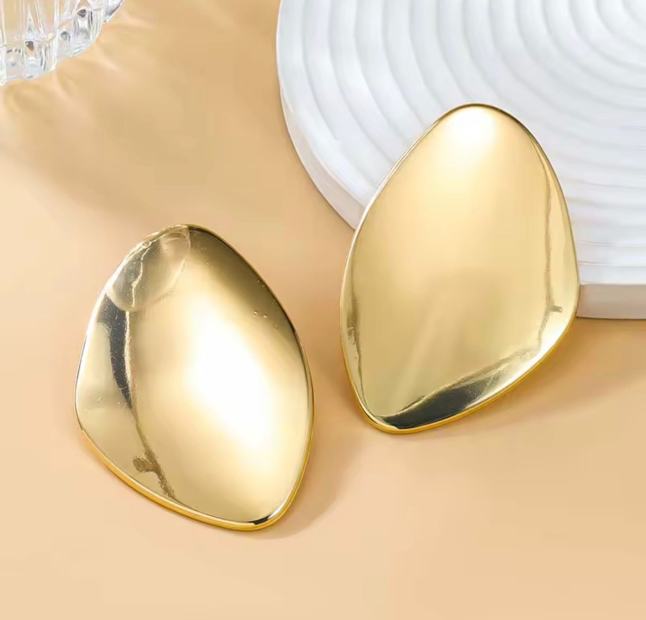 Gold Mirror Luxe Earrings