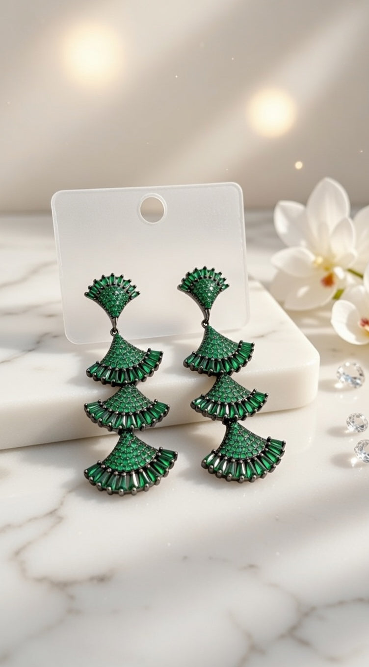 Emerald Green Drop Earrings