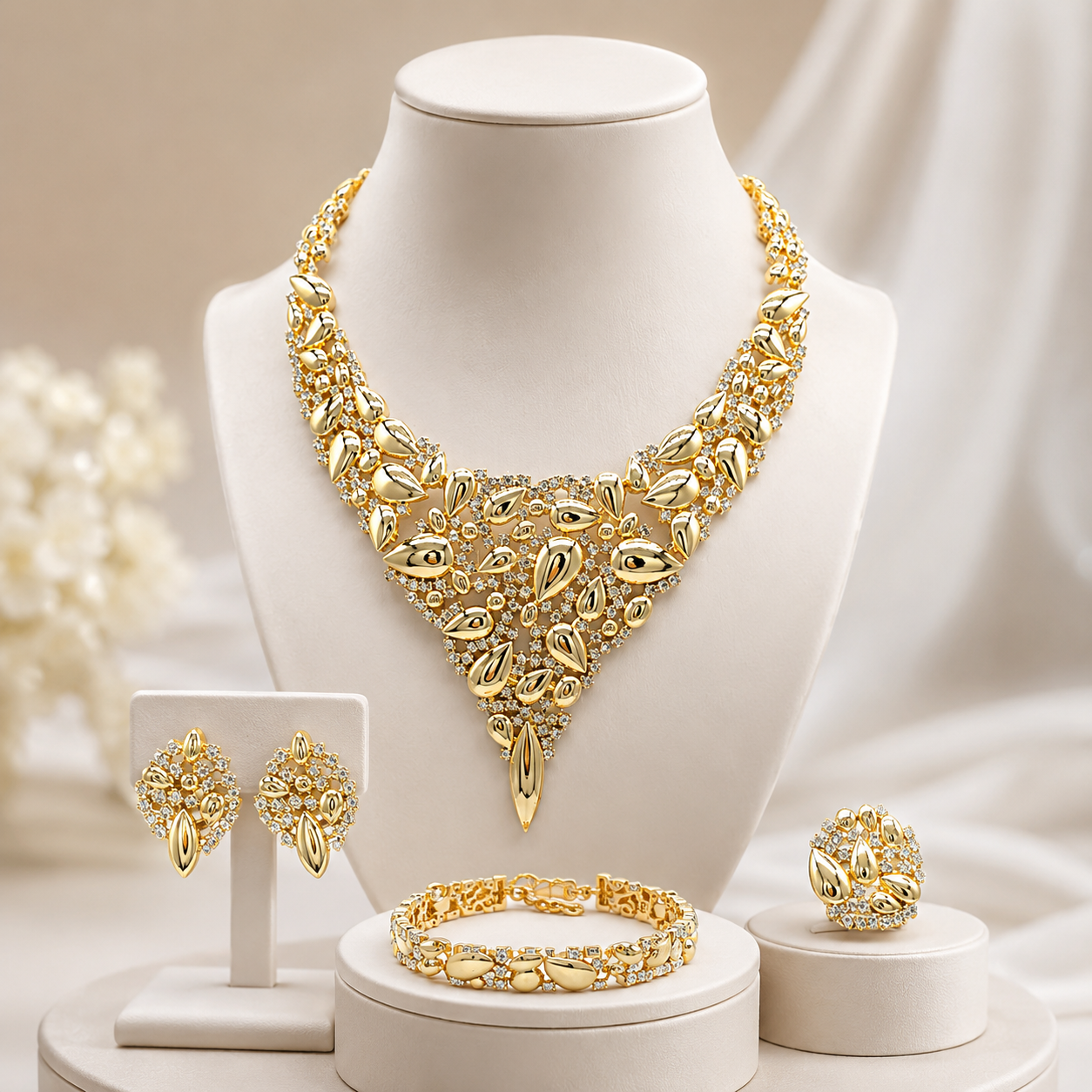 Golden Bloom Jewelry Set