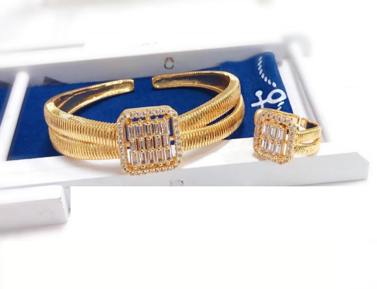 Gold with Square Stone
