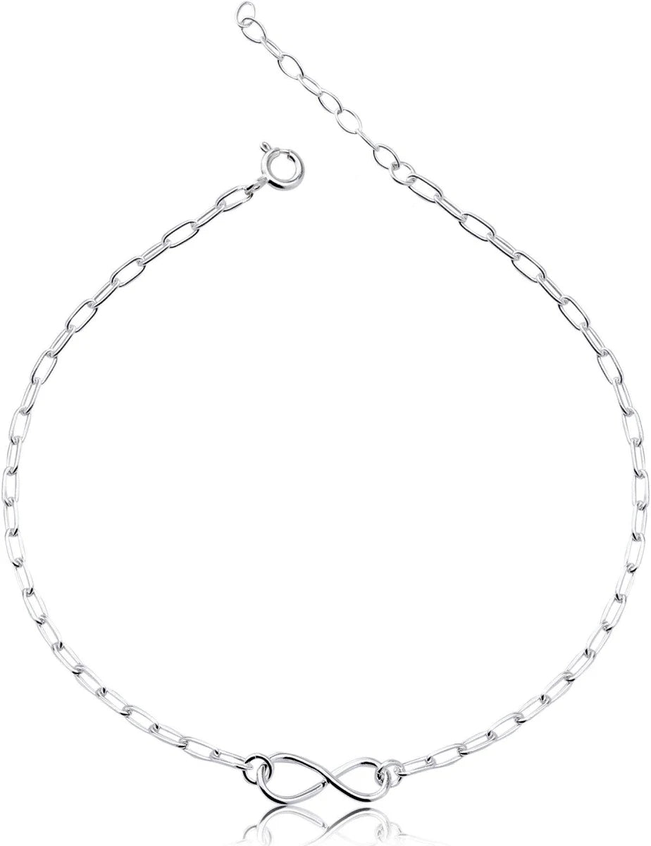 Silver Infinity Anklets