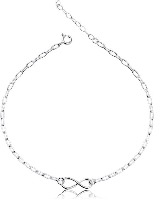 Silver Infinity Anklets